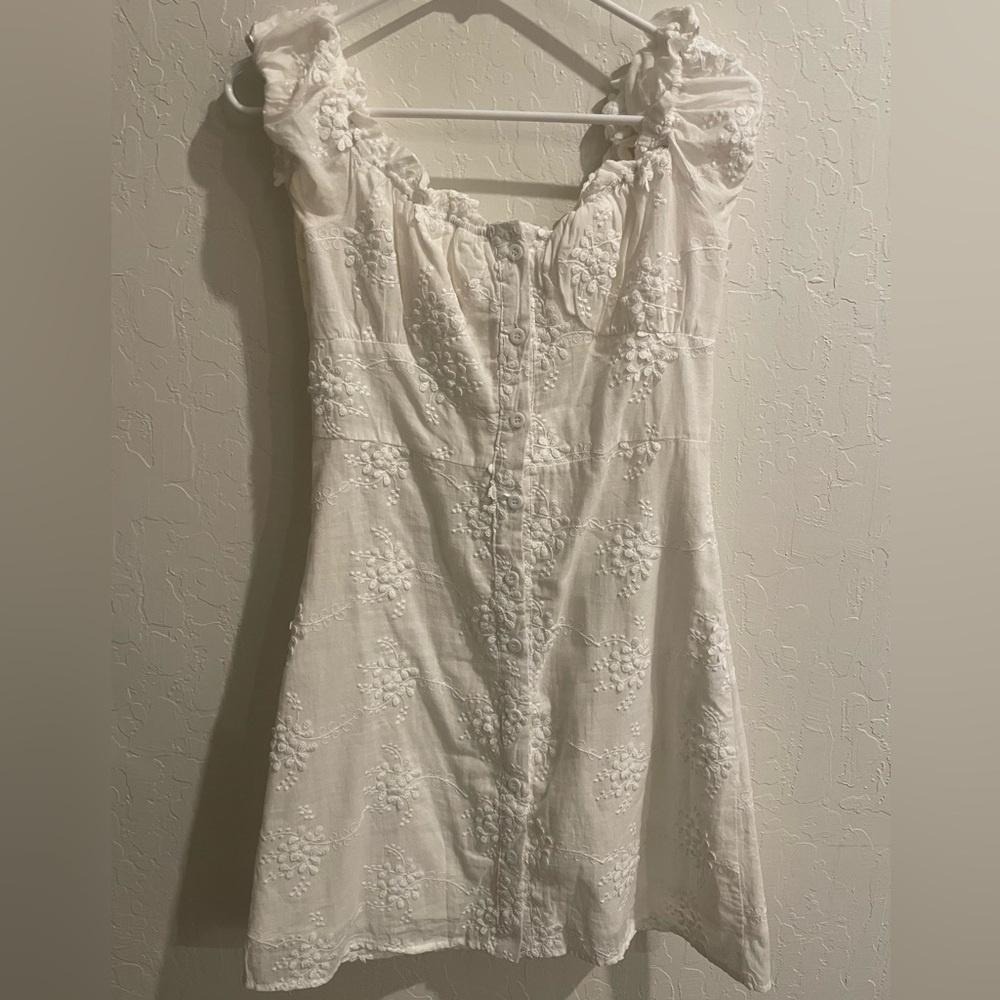 White Floral Boutique Mini Dress